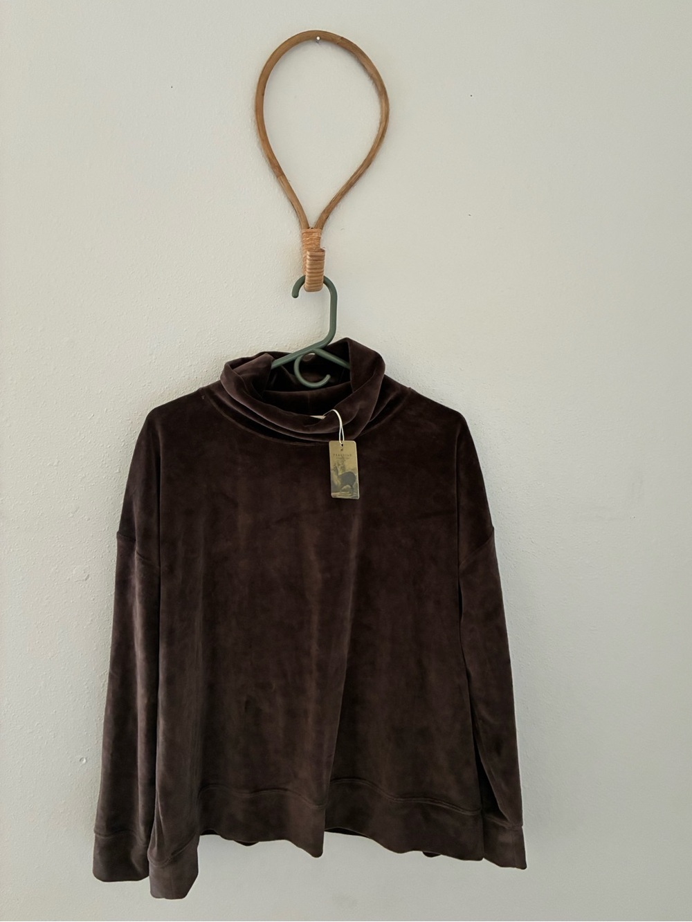 Velour Cowl from Peruvian Connection in Fig